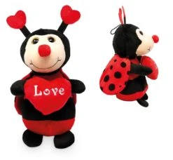 Marienkäfer Plüsch Mit Herz "Love" Und Flügeln Ca. 25cm