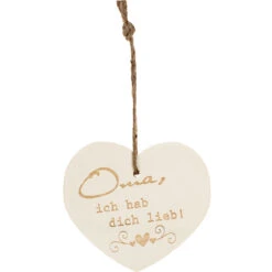 Kleines Vintage-Herz Aus Holz "Oma Ich Hab Dich Lieb" 24013