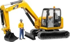 Bruder 02466 CAT Catterpillar Minibagger Mit Bauarbeiter Maßstab 1:16