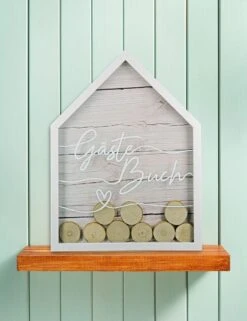 Gilde 44069 Gästebuch Haus Naturfarben Mit 55 Holzscheiben Zum Beschriften -Spielzeug Discounter 44069 7 8