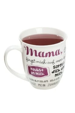 Gilde 46611 Jumbo-Tasse "Mama, Du Bist Immer Für Mich Da...!" Ca 400ml Porzellan