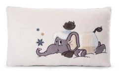 Nici 47294 Kissen Elefant Amadou Im Schneeanzug 43x25cm Plüsch Winter Discovery