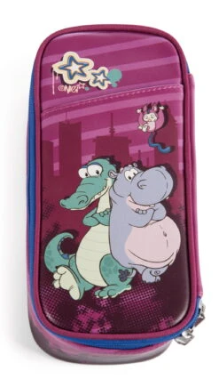Nici 47985 Stiftmäppchen Krokodil & Nilpferd 21x10x6cm Wild Friends GREEN -Spielzeug Discounter 47985 01 HA Frei 1163x2048