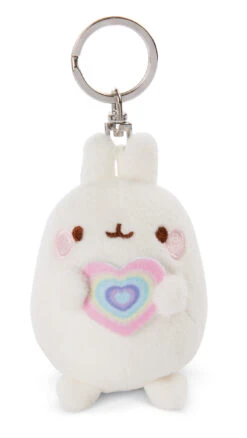 Nici 48220 Schlüsselanhänger Molang Mit Regenbogenherz 8cm Plüsch Kawaii