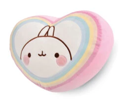 Nici 48228 Kissen Herzförmig Molang Regenbogenherz 40x30cm Stretch-Plüsch Kawaii -Spielzeug Discounter 48228 03 ZA Frei