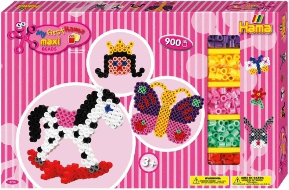 HAMA Bügelperlen My First Hama Maxi Beads 900 Perlen Inkl. 2 Platten 8713 1 HAMA Bügelperlen My First Hama Maxi Beads 900 Perlen Inkl. 2 Platten 8713