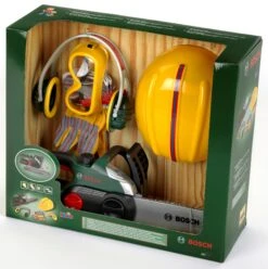 Theo Klein Bosch Mini Kettensäge Set Mit Schutzausrüstung Inkl. Licht Und Sound 8532 -Spielzeug Discounter 8532 MV FS Kopie