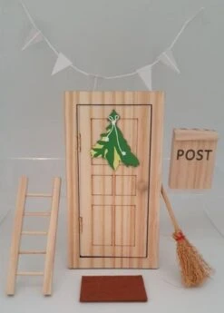 Wichteltüre / Elfentüre Mit Zubehör - Edition Natur - Weihnachtsdeko Ca 18cm