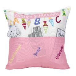Hergo Sofahelden Kissen Mit Taschen 43x43cm - Schulanfang Mädchen 8771