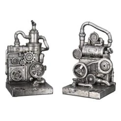 Gilde 89299 Steampunk Buchstütze Maschine 2er-Set Je 19cm Dekoration -Spielzeug Discounter 89299 4 1