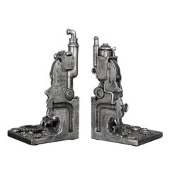 Gilde 89300 Steampunk Buchstütze Schädel 2er-Set Je 23cm Dekoration -Spielzeug Discounter 89300 2 1
