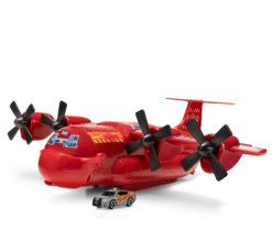JAZWARES MicroMachines Cargo Frachtflugzeug Feuerwehr Spielset Inkl. Fahrzeug MMW0080